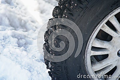 Winter tire part Stock Photo