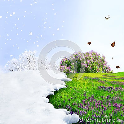 From winter to spring Stock Photo