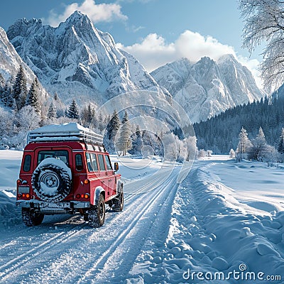 Winter travel tales Adventurous souls sharing stories from frosty road trips Stock Photo