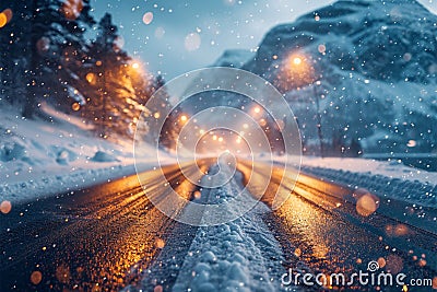 Winter travel tales Adventurous souls sharing stories from frosty road trips Stock Photo