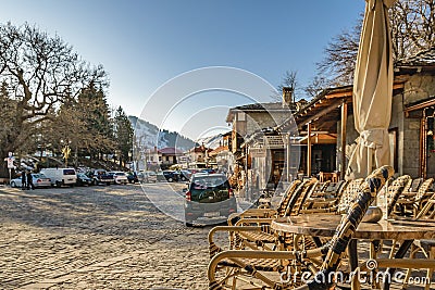 Winter Day Scene, Metsovo, Greece Editorial Stock Photo