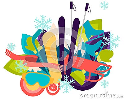 Winter vacation Vector Illustration