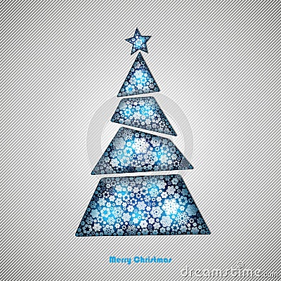 Winter vector background silhouette of the Christmas tree. Vector Illustration