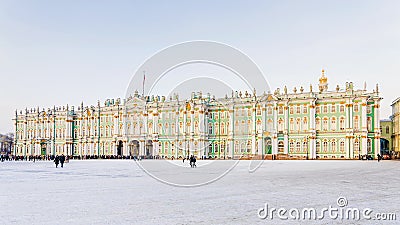 Winter view of the Palace Square in St. Petersburg, Russia Editorial Stock Photo
