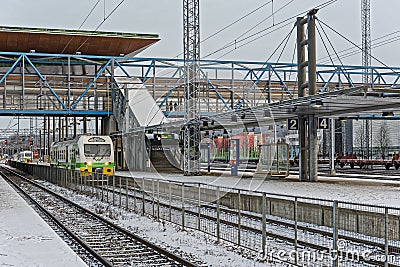 Winter view of raylway station Editorial Stock Photo