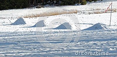 Winter view of snow pattern in sidelight Stock Photo