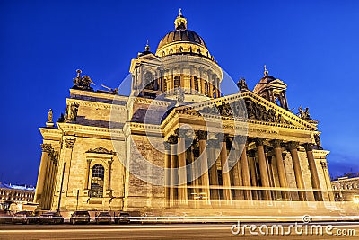 Winter view of St. Isaac`s Cathedral in St. Petersburg winter vi Editorial Stock Photo