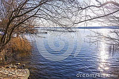 Winter view of Wannsee lake in Berlin, Germany Stock Photo