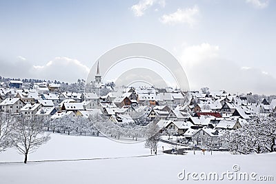 Winter village Stock Photo