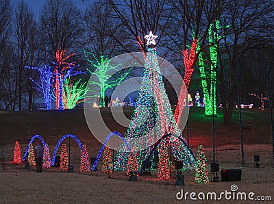 Winter Walk Festival of Lights Virginia Editorial Stock Photo