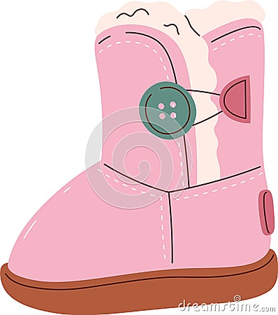 Winter Warm Children's Shoe Vector Illustration