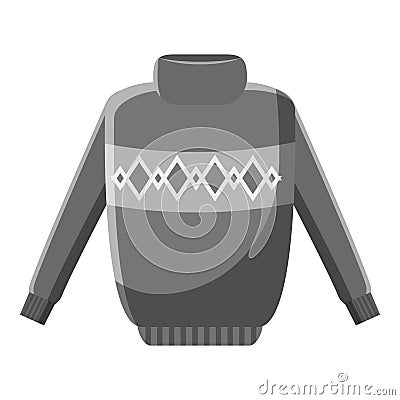 Winter warm jumper icon, gray monochrome style Vector Illustration