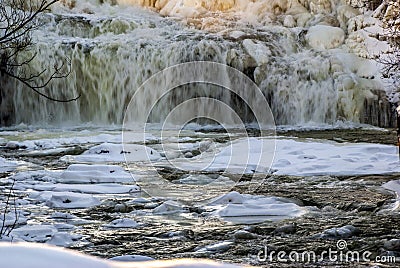 Winter Water Falls Stock Photo