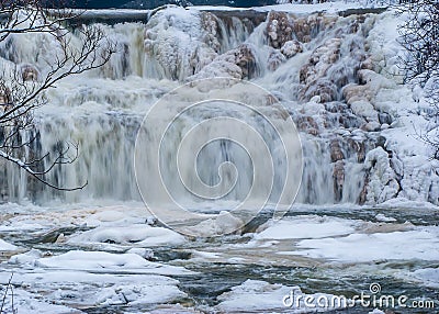 Winter Water Falls Stock Photo