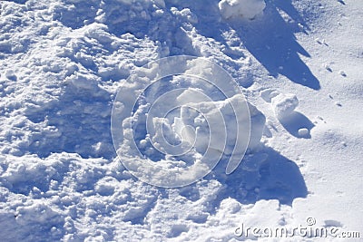 Winter weather landscape of a snow bank of freshly shoveled snow Stock Photo