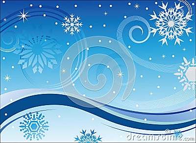 Winter wind and snowflakes Vector Illustration