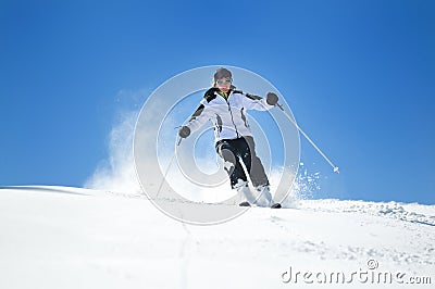 Winter woman ski Stock Photo