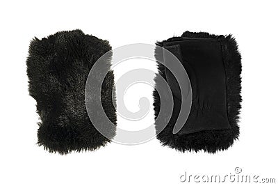 winter women gloves with fur Stock Photo