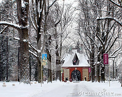 Winter Wonderland Covers Biltmore Gatehouse Editorial Stock Photo