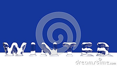 WINTER word from melting ice letters Stock Photo