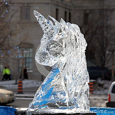 Winterlude ice sculpture Editorial Stock Photo