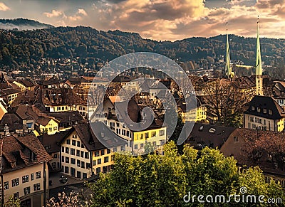 Winterthur, Zürich, Switzerland. Generative AI. Stock Photo