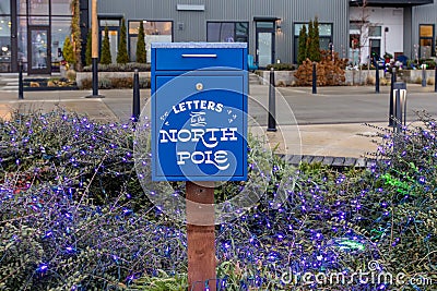 Wintertide Celebration Tree at Everett Waterfront Editorial Stock Photo