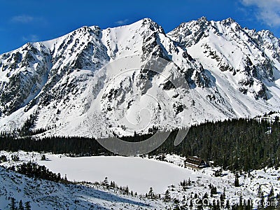 Wintertime in mountain tourist resort Stock Photo