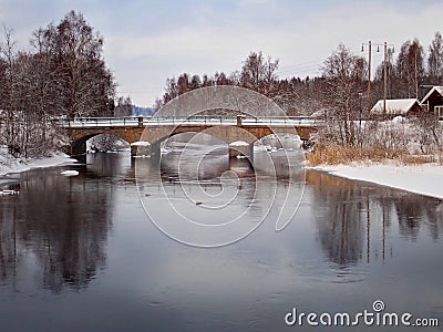 Stone bridge in Forsa - Hudiksvall Stock Photo