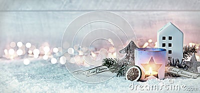 Wintry Merry Christmas festive panorama banner Stock Photo