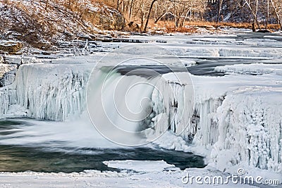 Wintry Waterfall Stock Photo