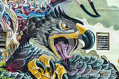 Miami Street Art Winwood Park Eagle Editorial Stock Photo