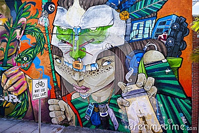 Miami Street Art Winwood Park Graffiti Editorial Stock Photo
