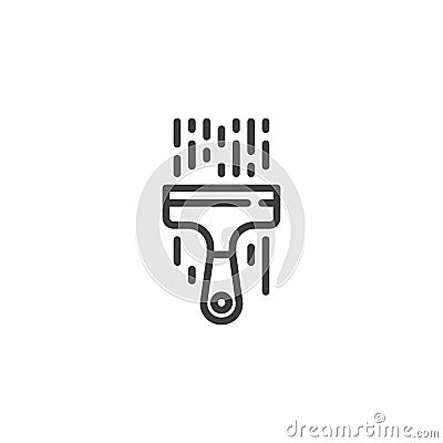 Wipe glass, cleaning line icon Vector Illustration