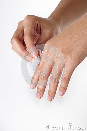 Wipe hand Stock Photo