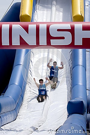 Wipeout 5K Run obstacles course - happy endings Editorial Stock Photo