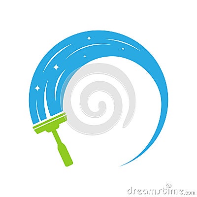 Wiper squeegee vector illustration. Cleaning logo design Vector Illustration