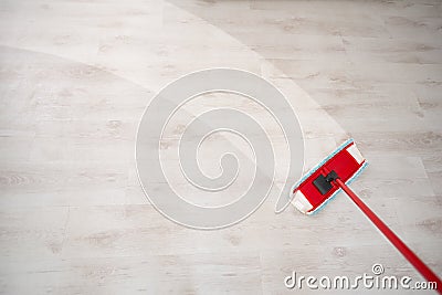 Wiping floor and cleaning Stock Photo