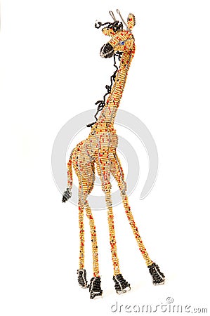 Wire and beadwork giraffe Stock Photo