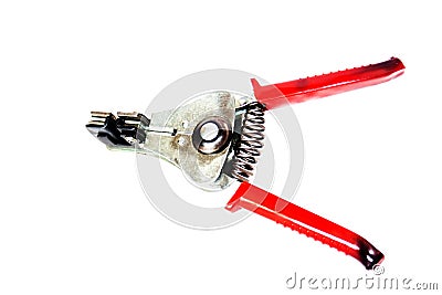 Wire cable hand strip tool manual Stock Photo