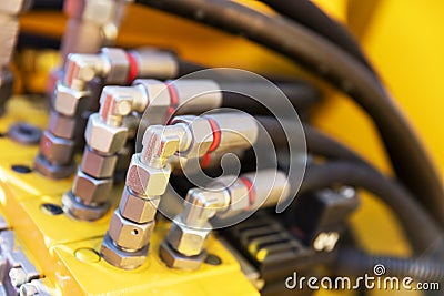 A wire connection. Railway industry Stock Photo