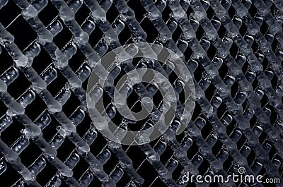 Wire fence frozen Stock Photo