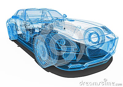 Wire frame car Stock Photo