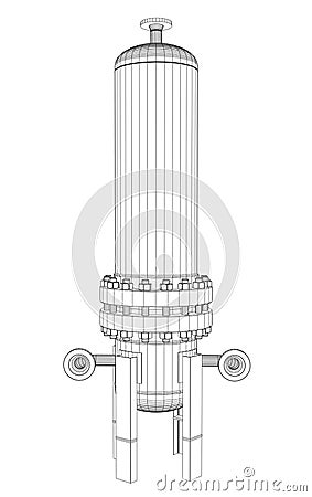 Wire-frame industrial equipment Vector Illustration