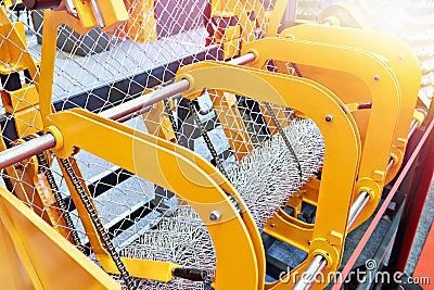 Wire mesh weaving machine Stock Photo