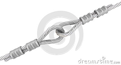 Wire rope. Attachment of rope. Loop Stock Photo