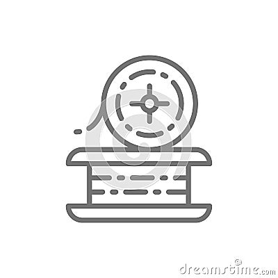 Wire for welding work, metal wire line icon. Vector Illustration