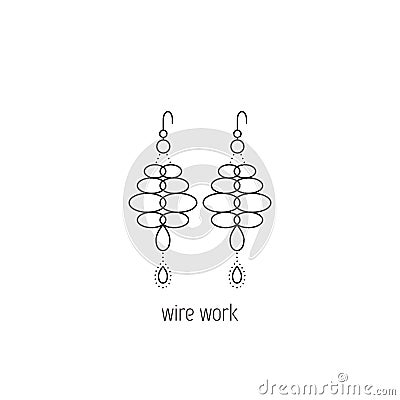 Wire wrapping line icon Vector Illustration