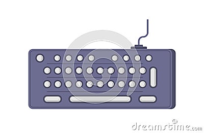 Wired computer keyboard buttons isometric icon vector illustration cyberspace text input control Vector Illustration