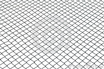 Wired fence on white background Stock Photo